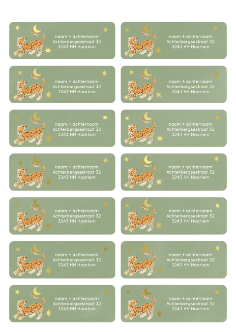 Adresstickers panter groen