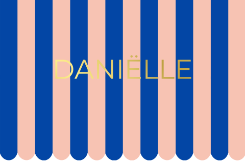 Geboortekaartje gegolfd blauw en roze