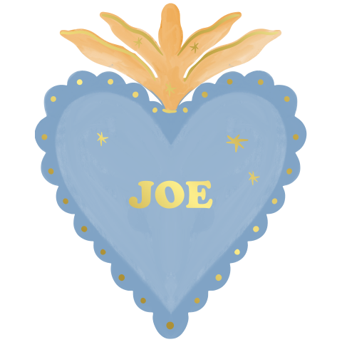 Geboortekaartje heilig hart blauw