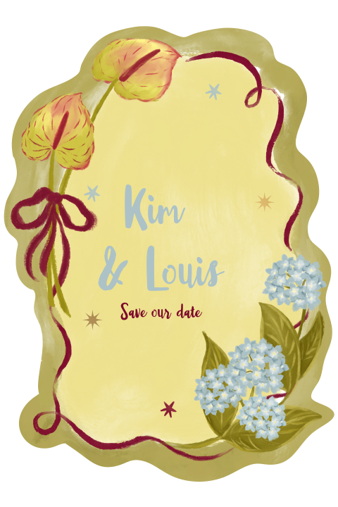 Menukaart bloemen groen