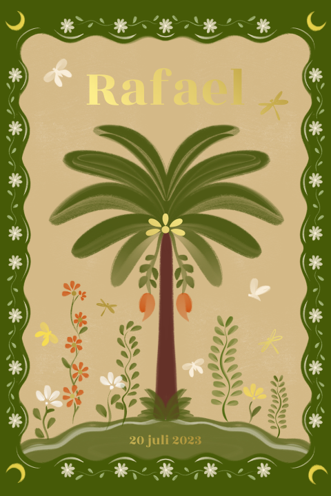 Poster vlindertuin groen