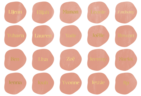 Naamkaartjes organisch roze