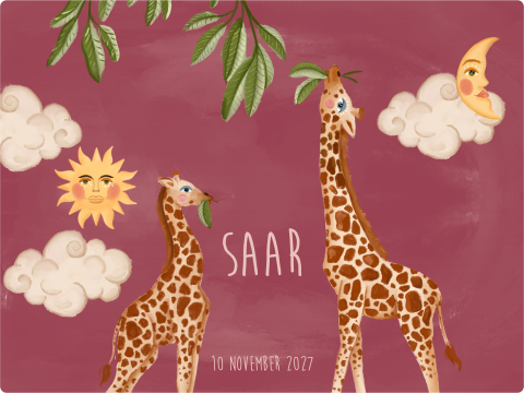 Memorybox giraffen roze