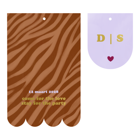 Trouwkaart zebra bruin