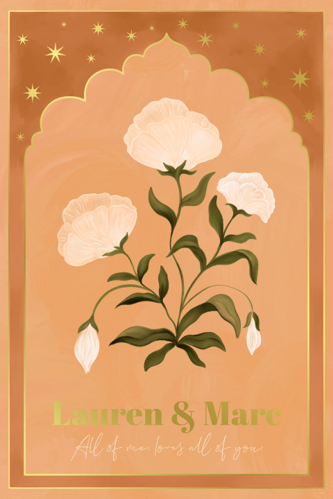 Trouwkaart bloemen