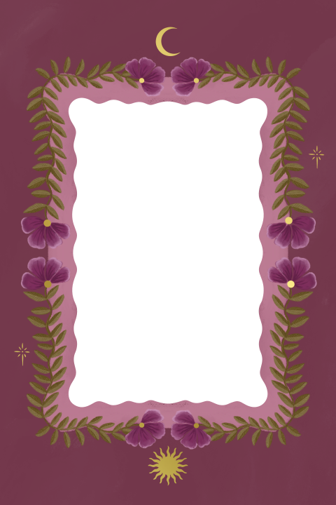 Geboortekaartje leeuw en bloemen paars