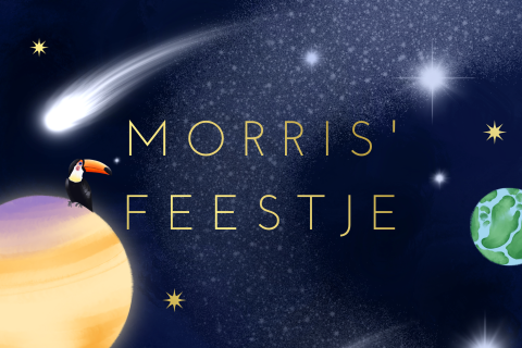 Kraamborrel avontuur in de ruimte blauw