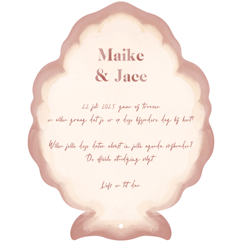 Save the date klassiek ornament roze