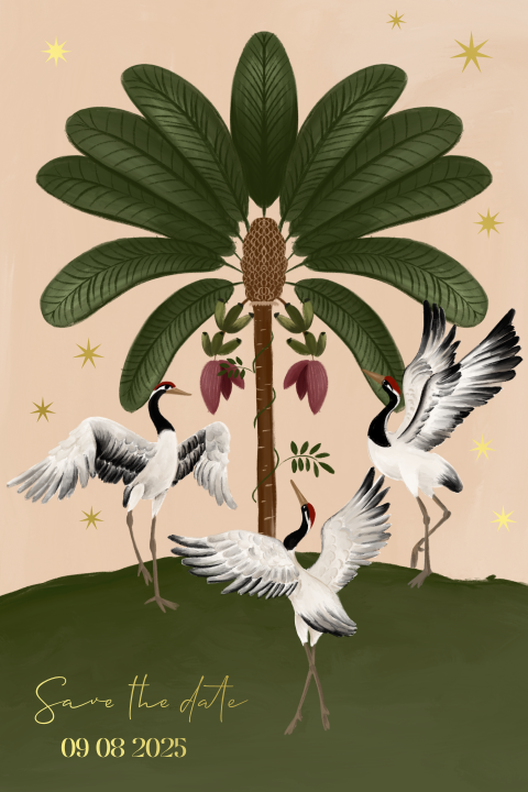 Save the date kraanvogels