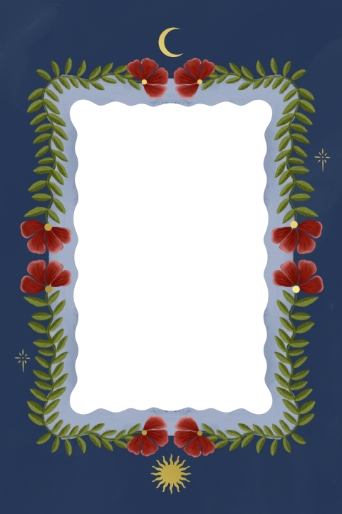 Geboortekaartje leeuw en bloemen blauw