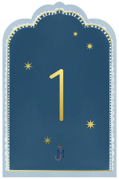 Tafelnummer gouden lijst blauw