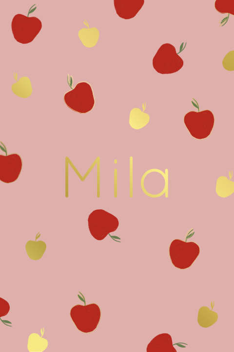 Geboortekaartje appels roze en rood