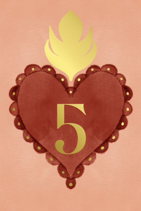 Tafelnummer hart rood roze