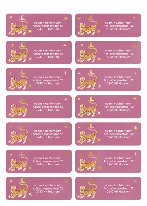 Adresstickers panter roze