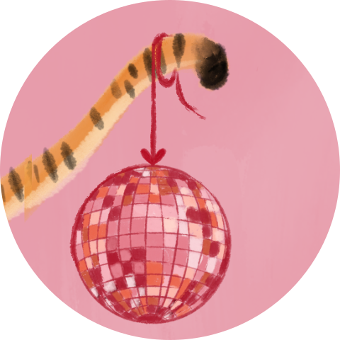 Sluitzegel tijger discobal roze