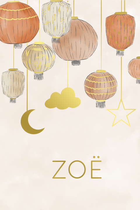 Poster roze lampionnen