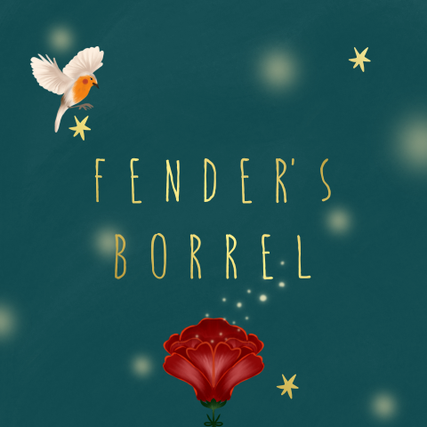 Kraamborrel bloemen en vogels petrol