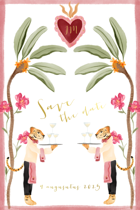 Save the date tijgers en palmen