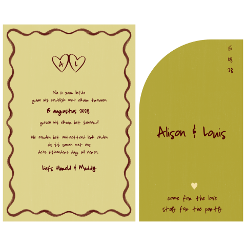 Trouwkaart pistache