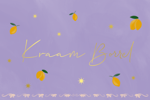 Kraamborrel citroenen lila