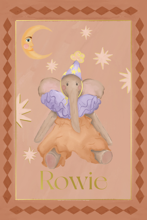 Geboortekaartje circus olifant roze
