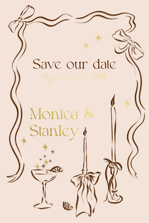 Save the date dinner table beige