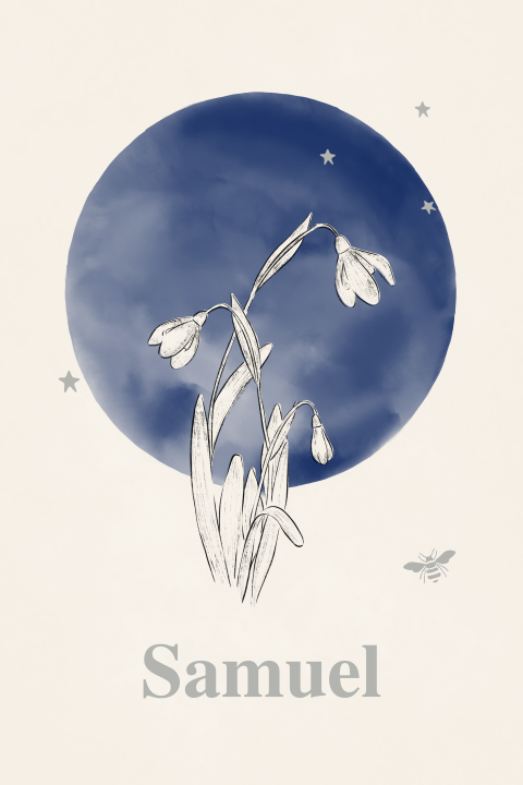 Tuinbord geboortebloem januari sneeuwklokje 40x60 cm