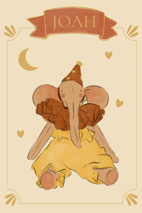 Tuinbord circus olifant beige 40x60 cm