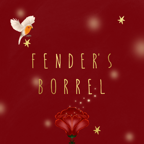 Kraamborrel bloemen en vogels rood