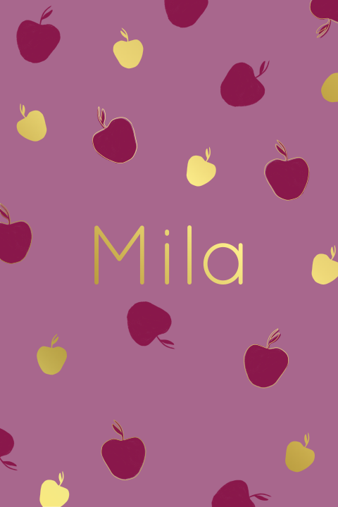 Geboortekaartje appels paars