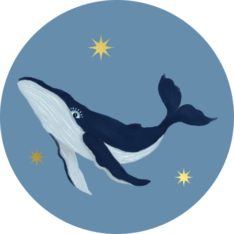 Sluitzegel walvis blauw