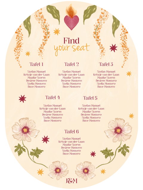 Tafelschikking wilde bloemen