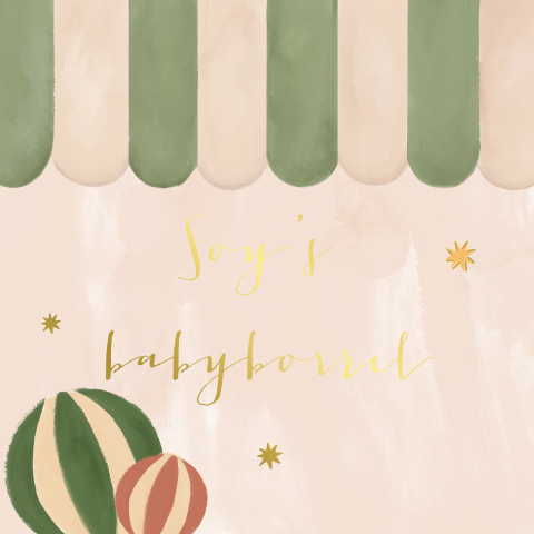 Kraamborrel dansende olifanten groen