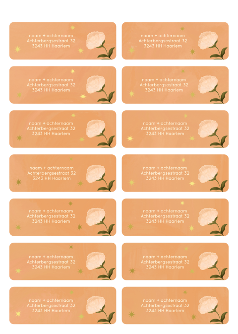 Adresstickers bloemen