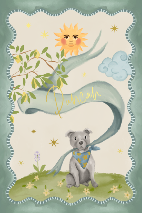 Poster stafford en citroenboom petrol