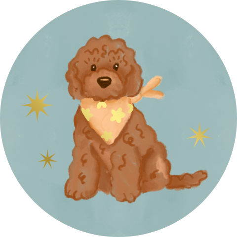 Sluitzegel labradoodle blauw