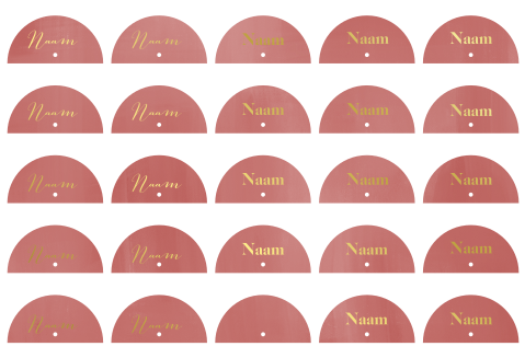 Naamkaartjes boog roze