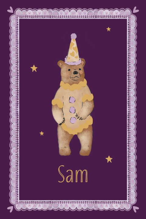 Tuinbord circus beer paars 40x60 cm