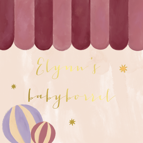 Kraamborrel dansende olifanten roze