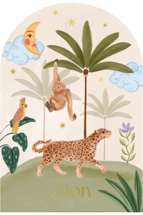 Geboortekaartje luipaard in de jungle