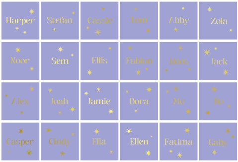 Naamkaartjes lila