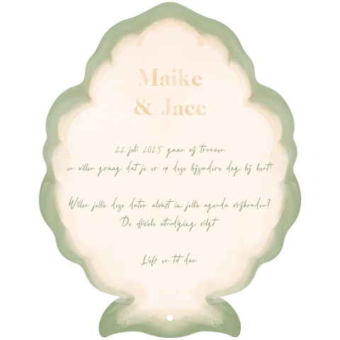 Save the date klassiek ornament groen