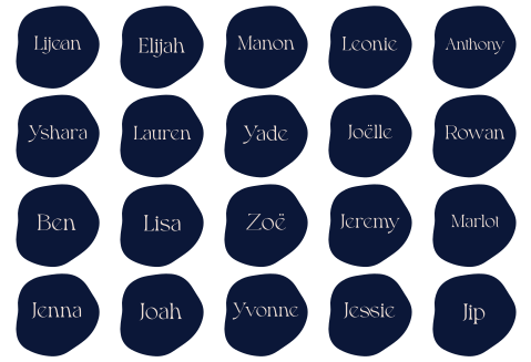 Naamkaartjes organisch blauw