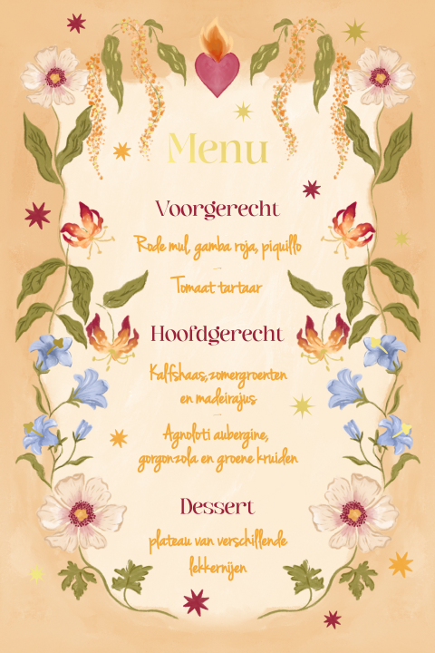 Menukaart wilde bloemen