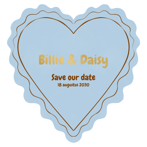 Save the date hart blauw
