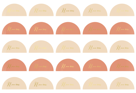 Naamkaartjes boog peach