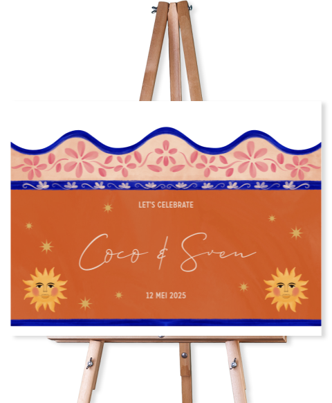 Welkomstbord Mediterraans oranje