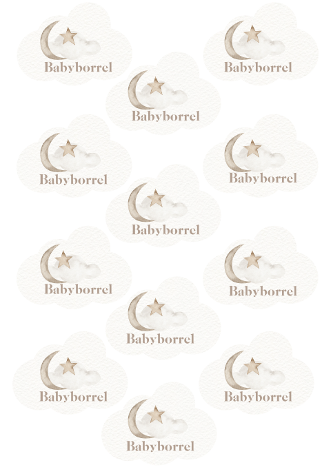 Babyborrel labels wolk