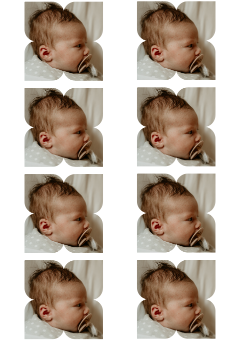 Kraamborrel kaartjes bloem vorm foto