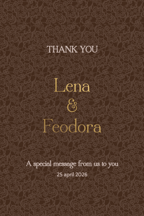 Persoonlijke bedank kaart bruiloft